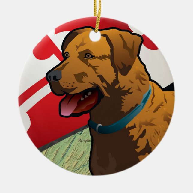 Chesapeake Bay Retriever of Maryland, "Chessie" Ceramic Tree Decoration (Front)