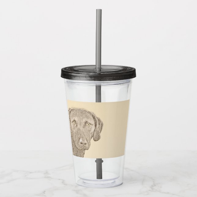 Chesapeake Bay Retriever Painting Original Dog Art Acrylic Tumbler (Front)