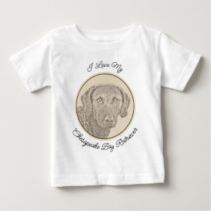 Chesapeake Bay Retriever Painting Original Dog Art Baby T-Shirt