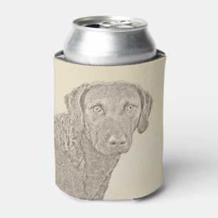 Chesapeake Bay Retriever Painting Original Dog Art Can Cooler