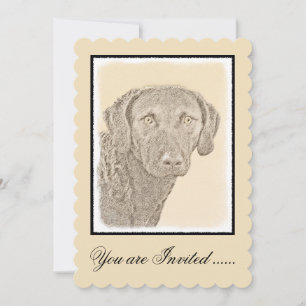 Chesapeake Bay Retriever Painting Original Dog Art Invitation