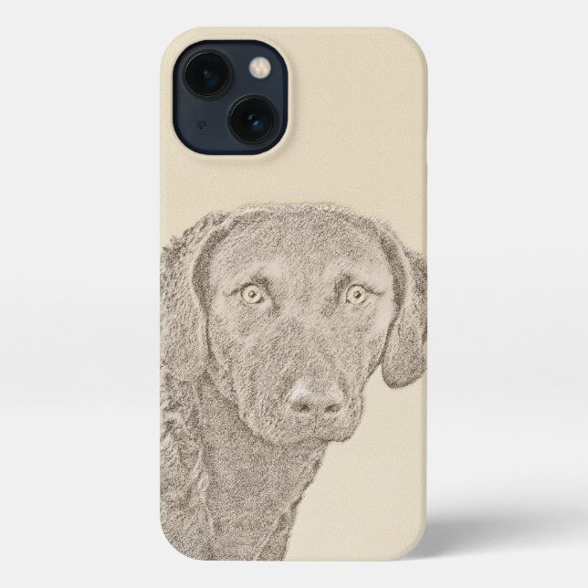 Chesapeake Bay Retriever Painting Original Dog Art iPhone Case (Back)