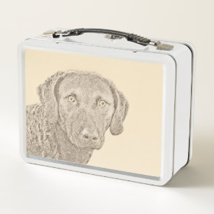 Chesapeake Bay Retriever Painting Original Dog Art Metal Lunch Box