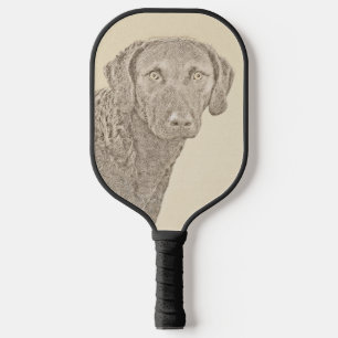 Chesapeake Bay Retriever Painting Original Dog Art Pickleball Paddle