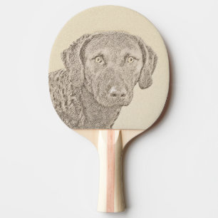Chesapeake Bay Retriever Painting Original Dog Art Ping Pong Paddle