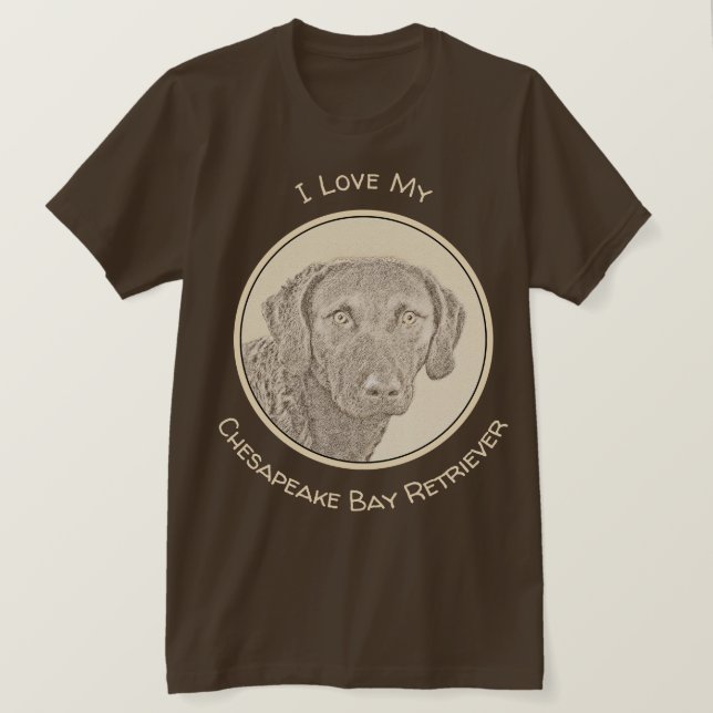 Chesapeake Bay Retriever Painting Original Dog Art T-Shirt (Design Front)