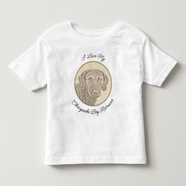 Chesapeake Bay Retriever Painting Original Dog Art Toddler T-Shirt (Front)