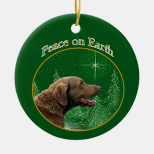 Chesapeake Bay Retriever Peace Ceramic Tree Decoration