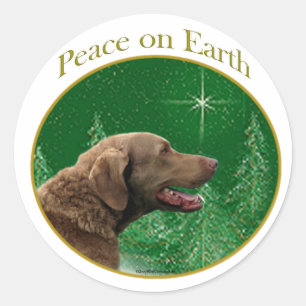 Chesapeake Bay Retriever Peace Classic Round Sticker