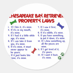 CHESAPEAKE BAY RETRIEVER Property Laws 2 Classic Round Sticker