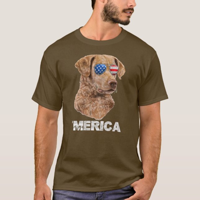 Chesapeake Bay Retriever Sunglasses American USA T-Shirt (Front)