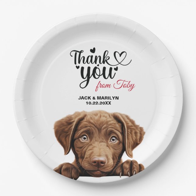 Chesapeake Bay Retriever Wedding Reception Paper Plate (Front)