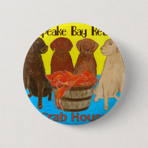 Chesapeake Bay Retriver Crabhouse 6 Cm Round Badge