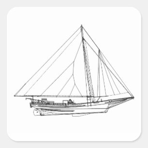 Chesapeake Bay Skipjack Sailboat Square Sticker
