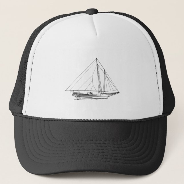 Chesapeake Bay Skipjack Sailboat Trucker Hat (Front)