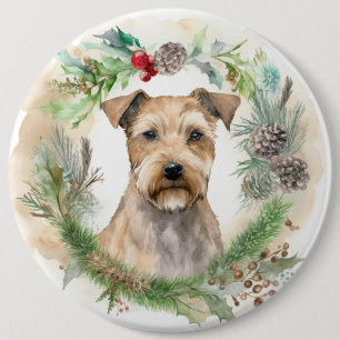 Chesapeake Bay Terrier Christmas Wreath Festive 6 Cm Round Badge