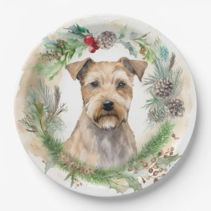Chesapeake Bay Terrier Christmas Wreath Festive Paper Plate
