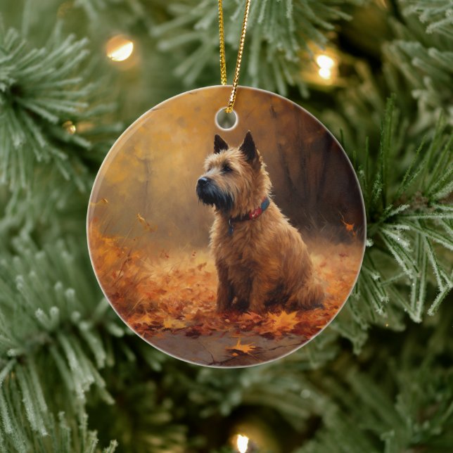Chesapeake Bay Terrier in Autumn Leave             Ceramic Tree Decoration (Tree)