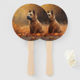 Chesapeake Bay Terrier in Autumn Leave             Hand Fan