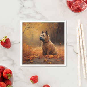 Chesapeake Bay Terrier in Autumn Leave             Napkin
