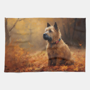 Chesapeake Bay Terrier in Autumn Leave             Tea Towel