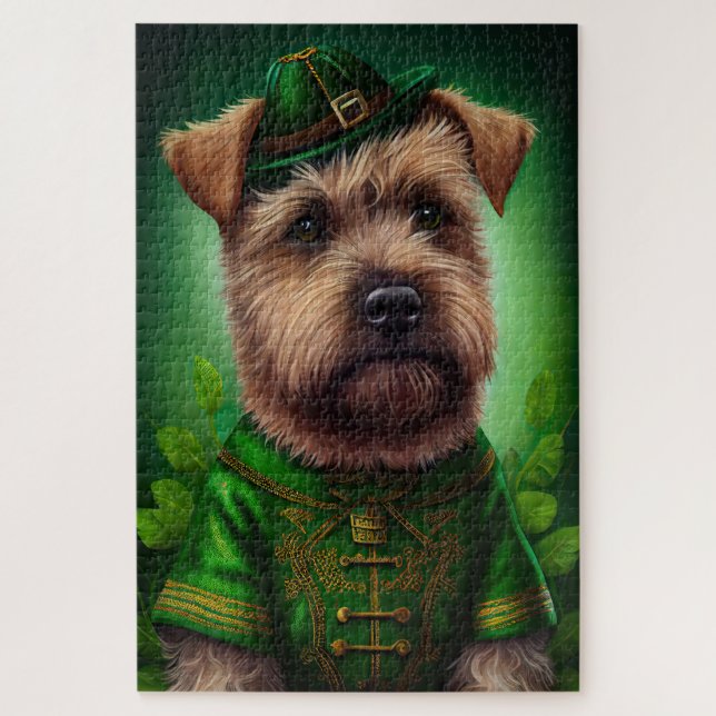 Chesapeake Bay Terrier in St. Patrick's Day Dress Jigsaw Puzzle (Vertical)