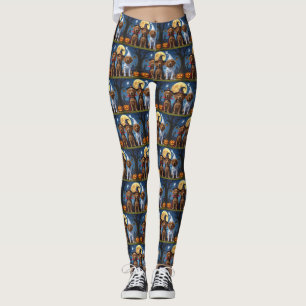 Chesapeake Bay Terrier Pumpkin Halloween Funny Leggings