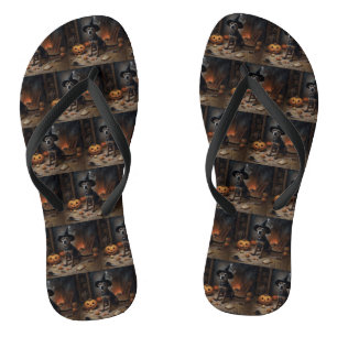Chesapeake Bay Terrier Pumpkins Halloween Scary Jandals