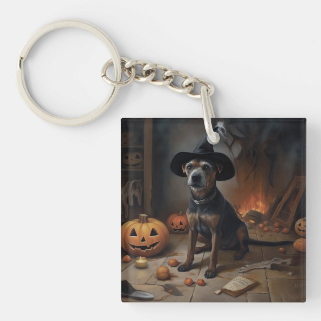 Chesapeake Bay Terrier Pumpkins Halloween Scary  Key Ring (Front)