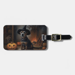 Chesapeake Bay Terrier Pumpkins Halloween Scary Luggage Tag