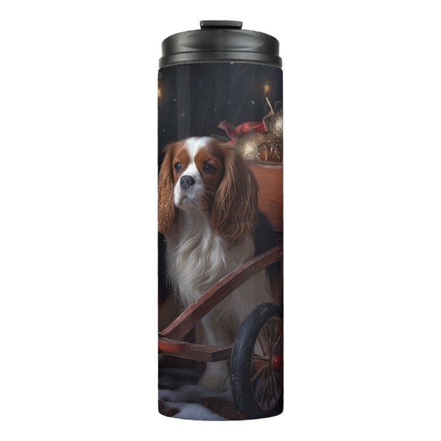 Chesapeake Bay Terrier Snowy Sleigh Christmas Thermal Tumbler (Front)