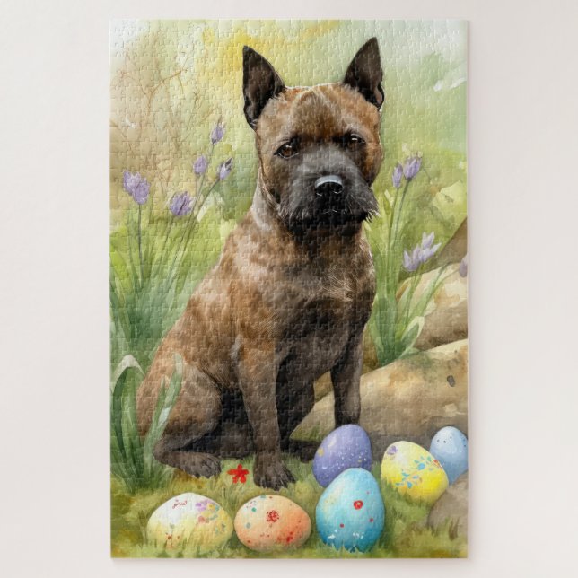 Chesapeake Bay Terrier with Easter Eggs Holiday  Jigsaw Puzzle (Vertical)