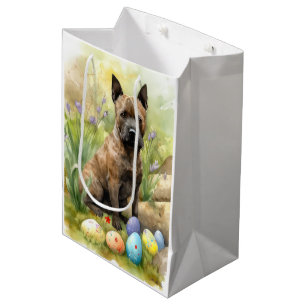 Chesapeake Bay Terrier with Easter Eggs Holiday Medium Gift Bag