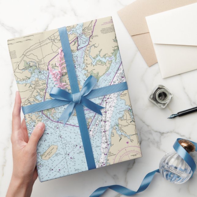 Chesapeake Bay Vintage Nautical Chart  Wrapping Paper (Gifting)