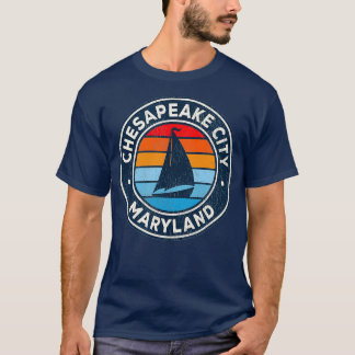 Chesapeake City Maryland Md Vintage Sailboat Retro T-Shirt