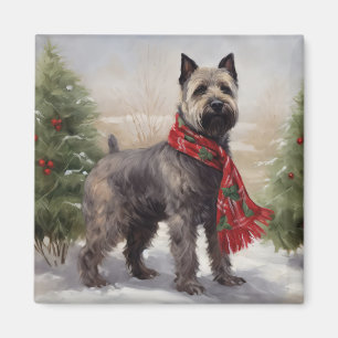 Chesapeake Dog in Snow Christmas Magnet