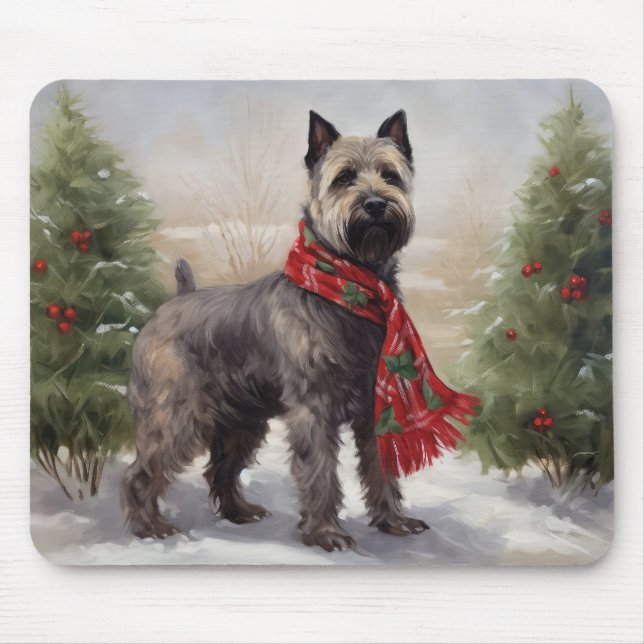 Chesapeake Dog in Snow Christmas Mouse Pad (Front)