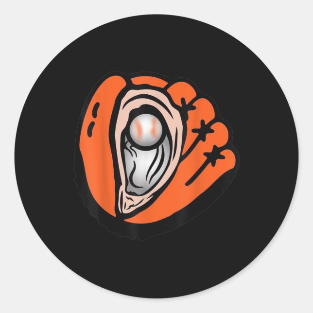 Chesapeake-oyster-catchers-baseball  classic round sticker (Front)