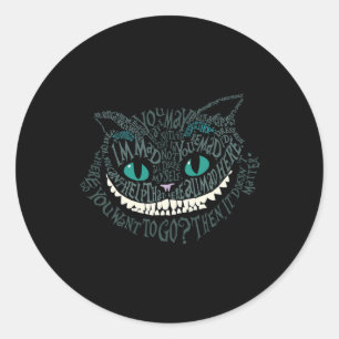 Cheshire Alice Cat Were All Mad Here Wonderland Ho Classic Round Sticker