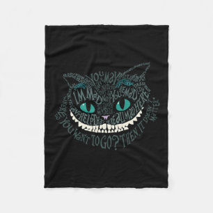 Cheshire Alice Cat Were All Mad Here Wonderland Ho Fleece Blanket