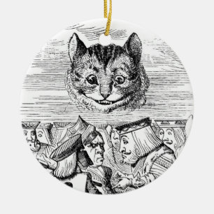 Cheshire Cat Above the Queen Ceramic Tree Decoration