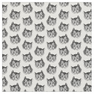 Cheshire Cat Alice in Wonderland Art CUSTOM COLOR Fabric
