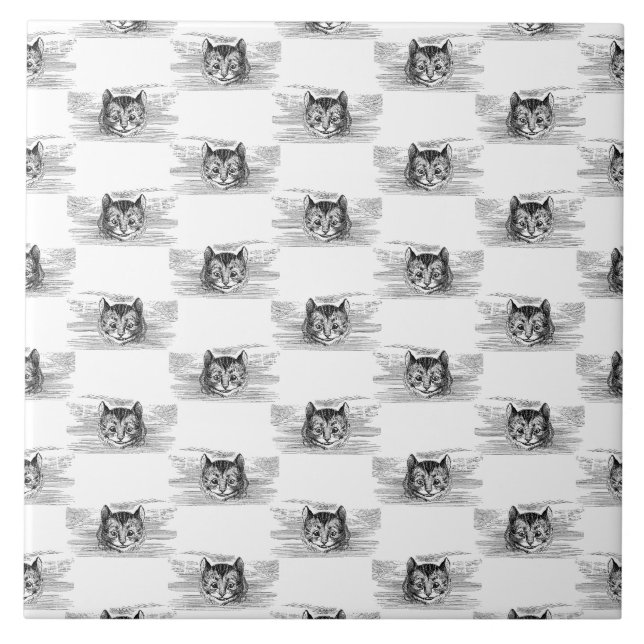 Cheshire Cat Alice in Wonderland CUSTOM BG COLOR Tile (Front)