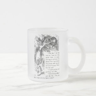 Cheshire cat , “ Alice in Wonderland ” Frosted Glass Coffee Mug