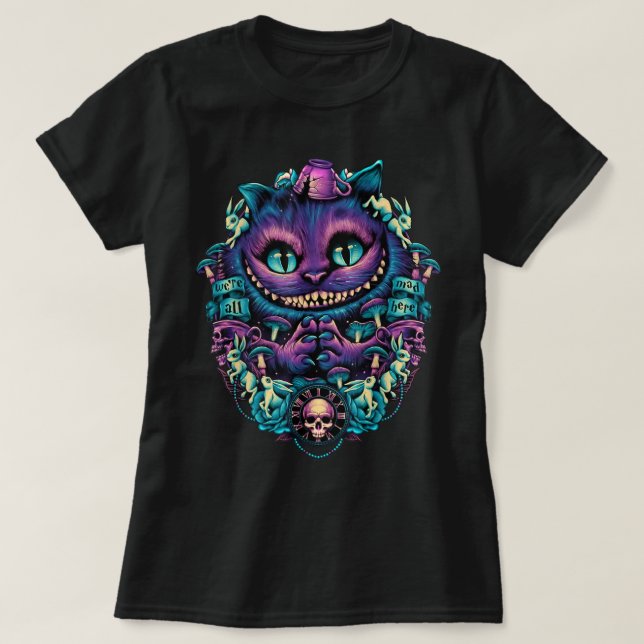 Cheshire Cat  Alice in Wonderland Graphic  T-Shirt (Design Front)