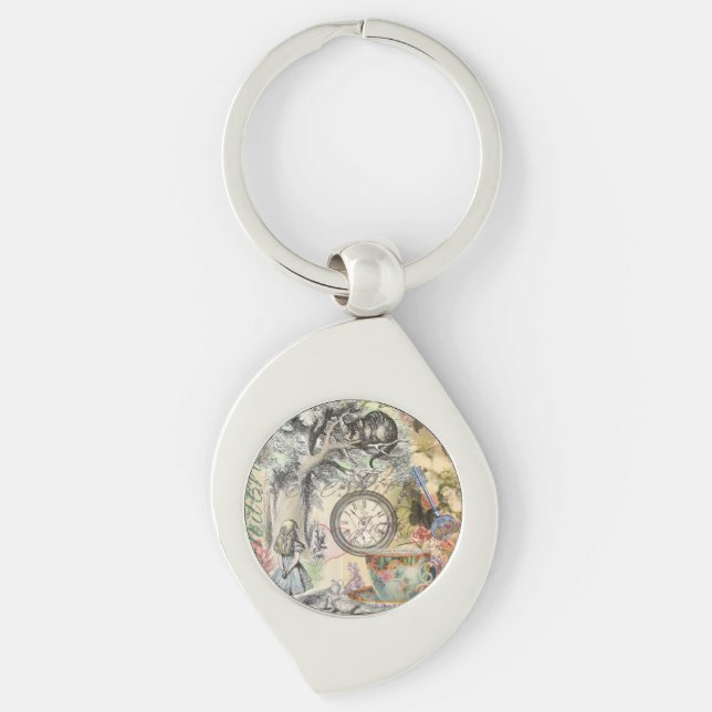 Cheshire Cat Alice Wonderland Classic Key Ring (Front)
