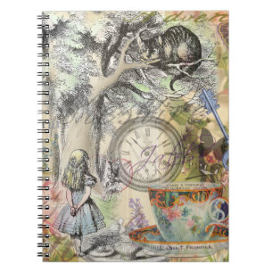 Cheshire Cat Alice Wonderland Classic Spiral Notebook