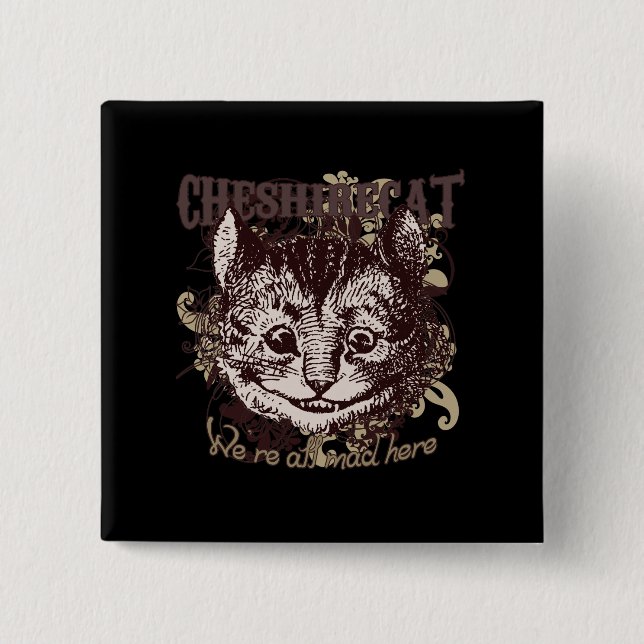 Cheshire Cat Carnivale Style 15 Cm Square Badge (Front)