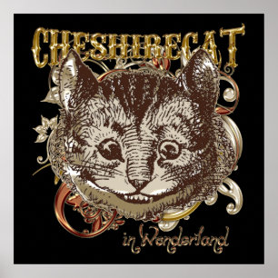Cheshire Cat Carnivale Style (Gold Version) Poster