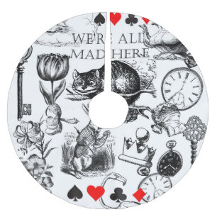 cheshire cat classic alice in wonderland art brushed polyester tree skirt